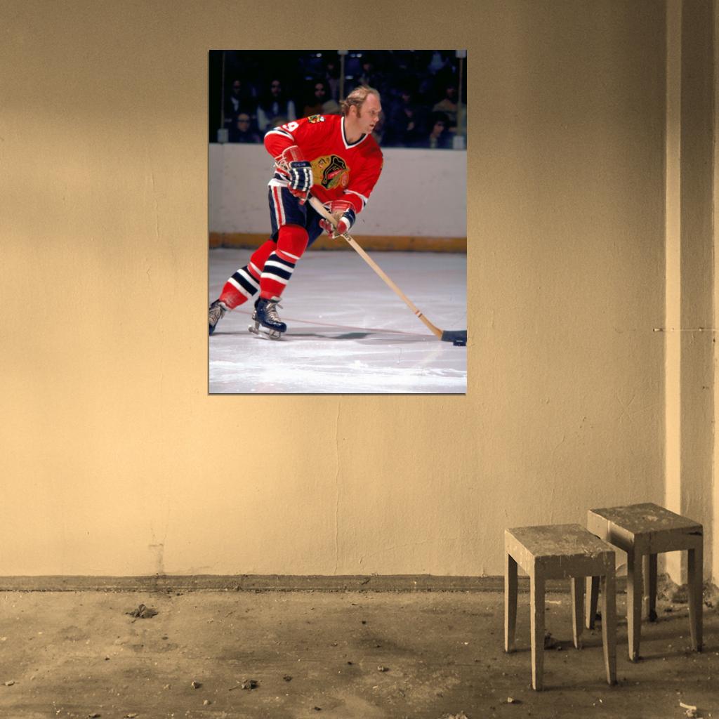Bobby Hull Classic Retro Hockey Sport Wall Art Print Poster