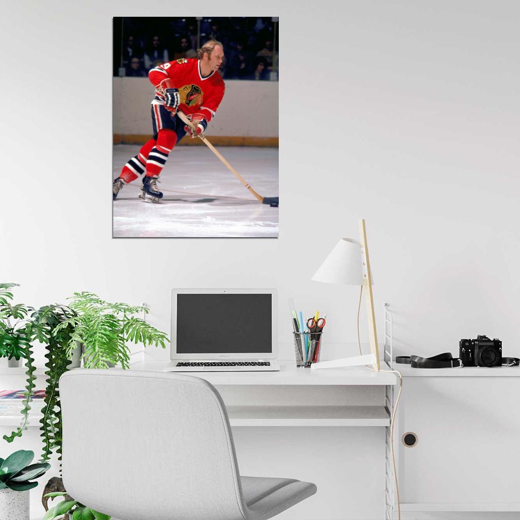 Bobby Hull Classic Retro Hockey Sport Wall Art Print Poster