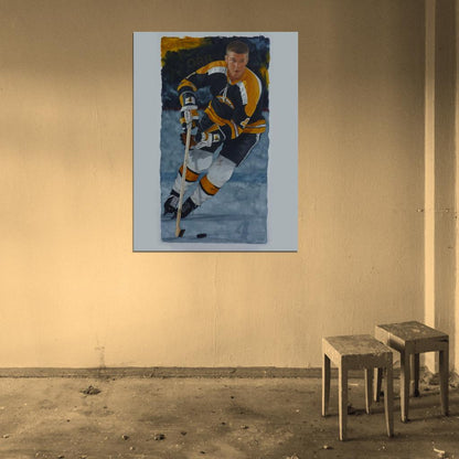 Bobby Orr Painting Art Classic Retro Hockey Sport Wall Art Print Poster