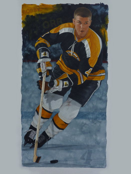 Bobby Orr Painting Art Classic Retro Hockey Sport Wall Art Print Poster