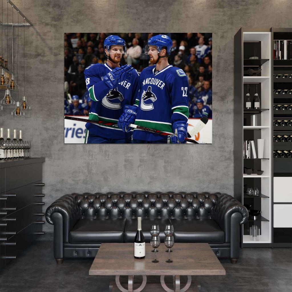 Henrik Daniel Sedin Brothers Hockey Sport Wall Art Print Poster