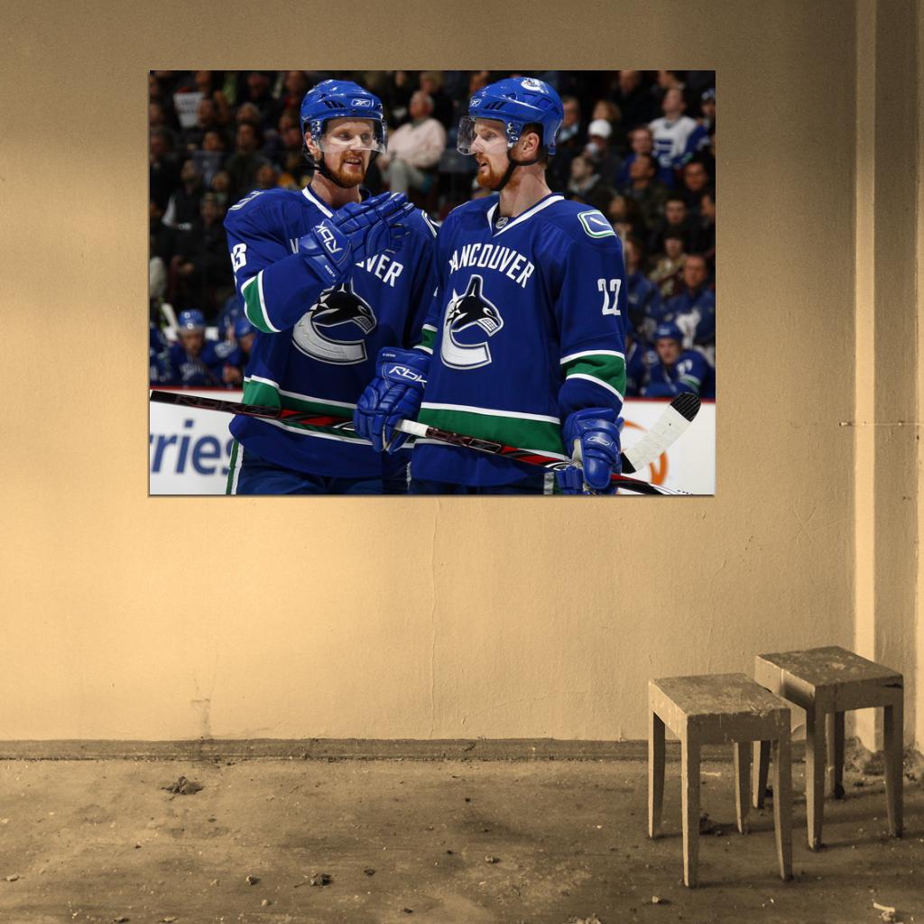 Henrik Daniel Sedin Brothers Hockey Sport Wall Art Print Poster