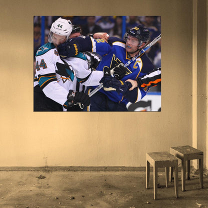 David Backes Punch Fight Hockey Sport Wall Art Print Poster