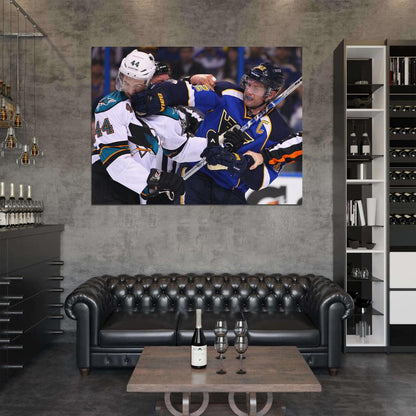 David Backes Punch Fight Hockey Sport Wall Art Print Poster