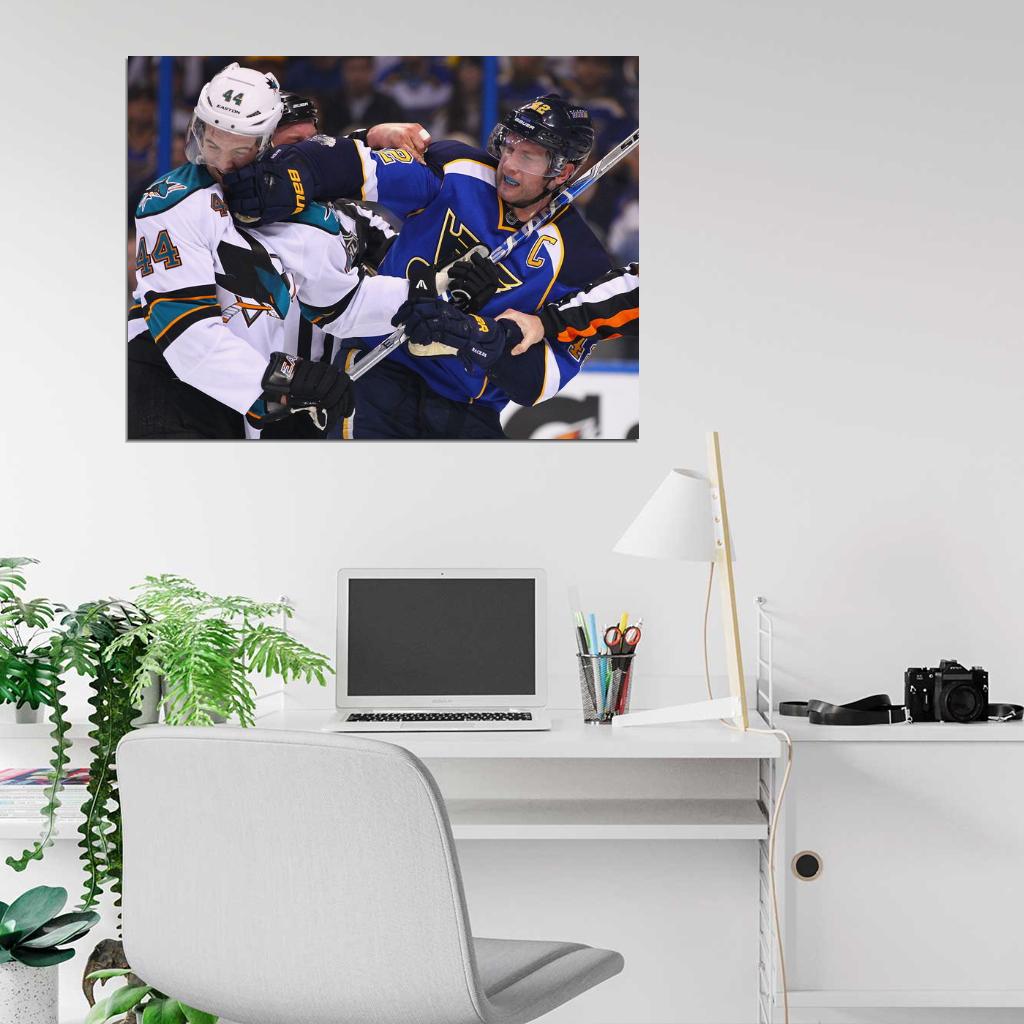 David Backes Punch Fight Hockey Sport Wall Art Print Poster