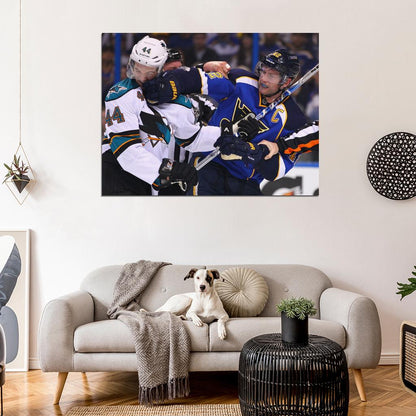 David Backes Punch Fight Hockey Sport Wall Art Print Poster