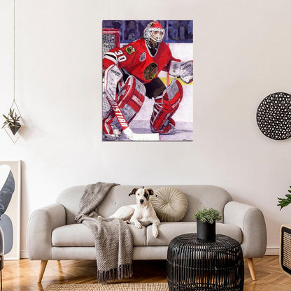 Ed Belfour Goaltender Painting Art Hockey Sport Wall Art Print Poster