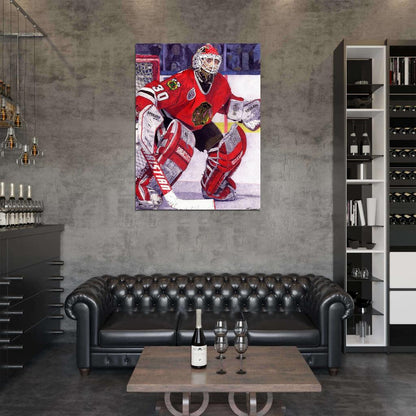 Ed Belfour Goaltender Painting Art Hockey Sport Wall Art Print Poster