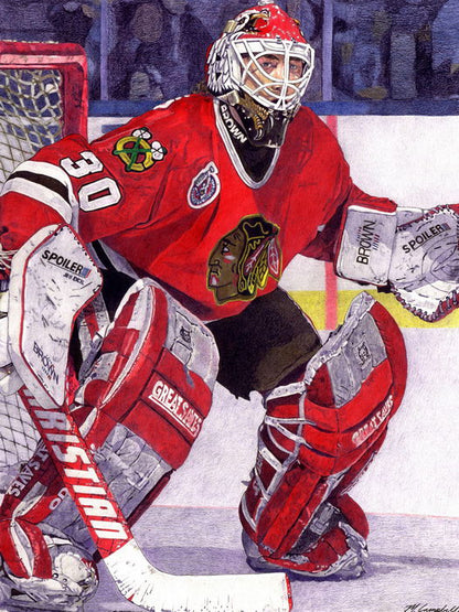 Ed Belfour Goaltender Painting Art Hockey Sport Wall Art Print Poster