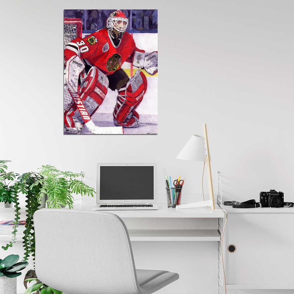 Ed Belfour Goaltender Painting Art Hockey Sport Wall Art Print Poster