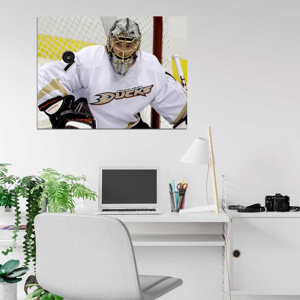 Jonas Hiller Goaltender Hockey Sport Wall Art Print Poster