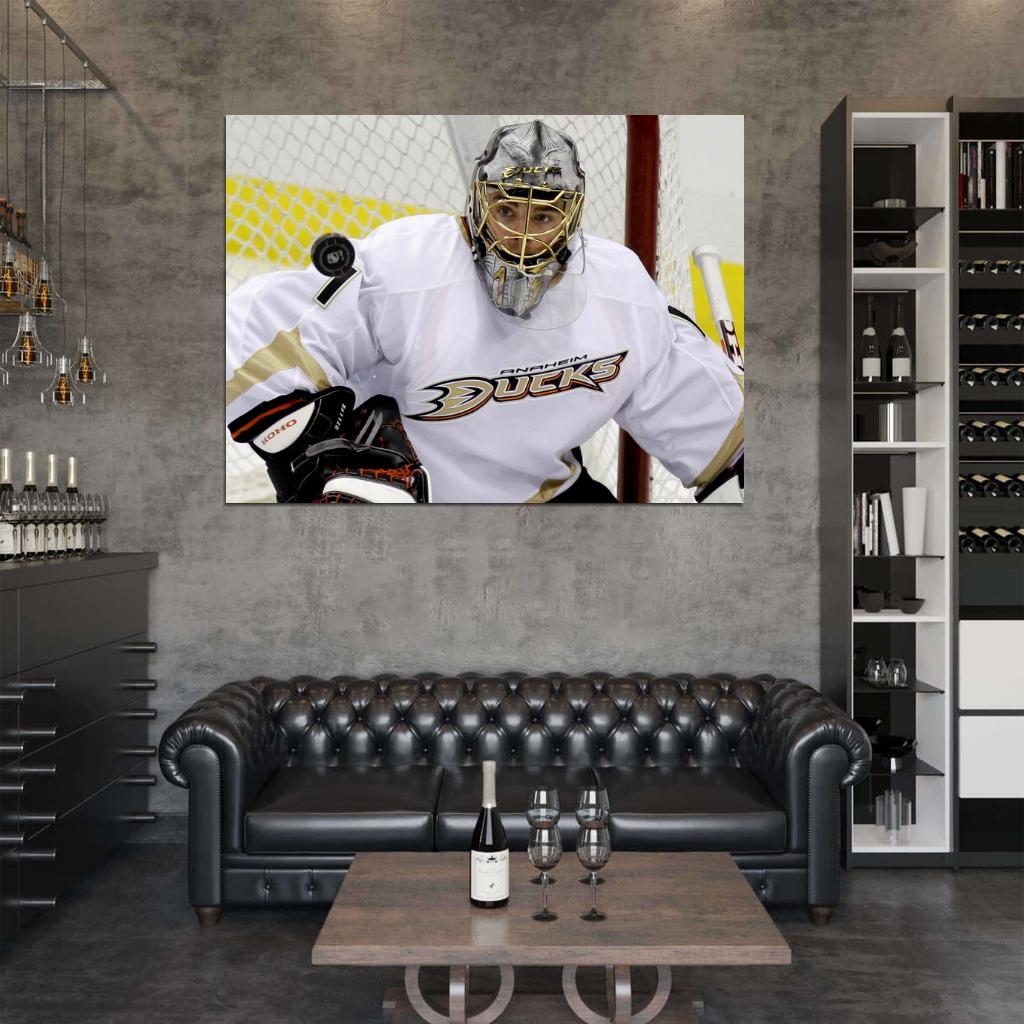 Jonas Hiller Goaltender Hockey Sport Wall Art Print Poster