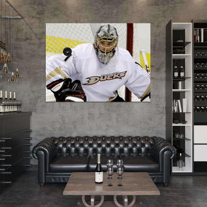 Jonas Hiller Goaltender Hockey Sport Wall Art Print Poster