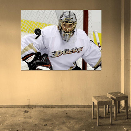 Jonas Hiller Goaltender Hockey Sport Wall Art Print Poster