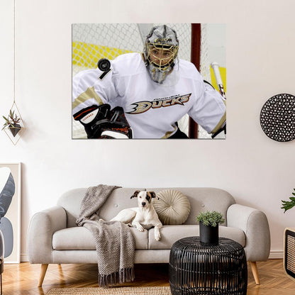 Jonas Hiller Goaltender Hockey Sport Wall Art Print Poster