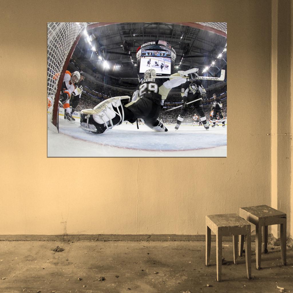 Marc Andre Goaltender Fleury Hockey Sport Wall Art Print Poster