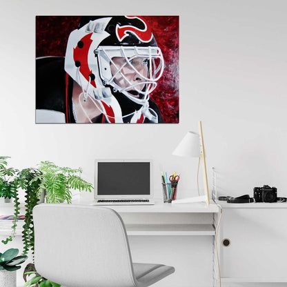 Martin Brodeur Goaltender Painting Art Hockey Sport Wall Art Print Poster