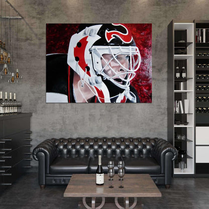 Martin Brodeur Goaltender Painting Art Hockey Sport Wall Art Print Poster