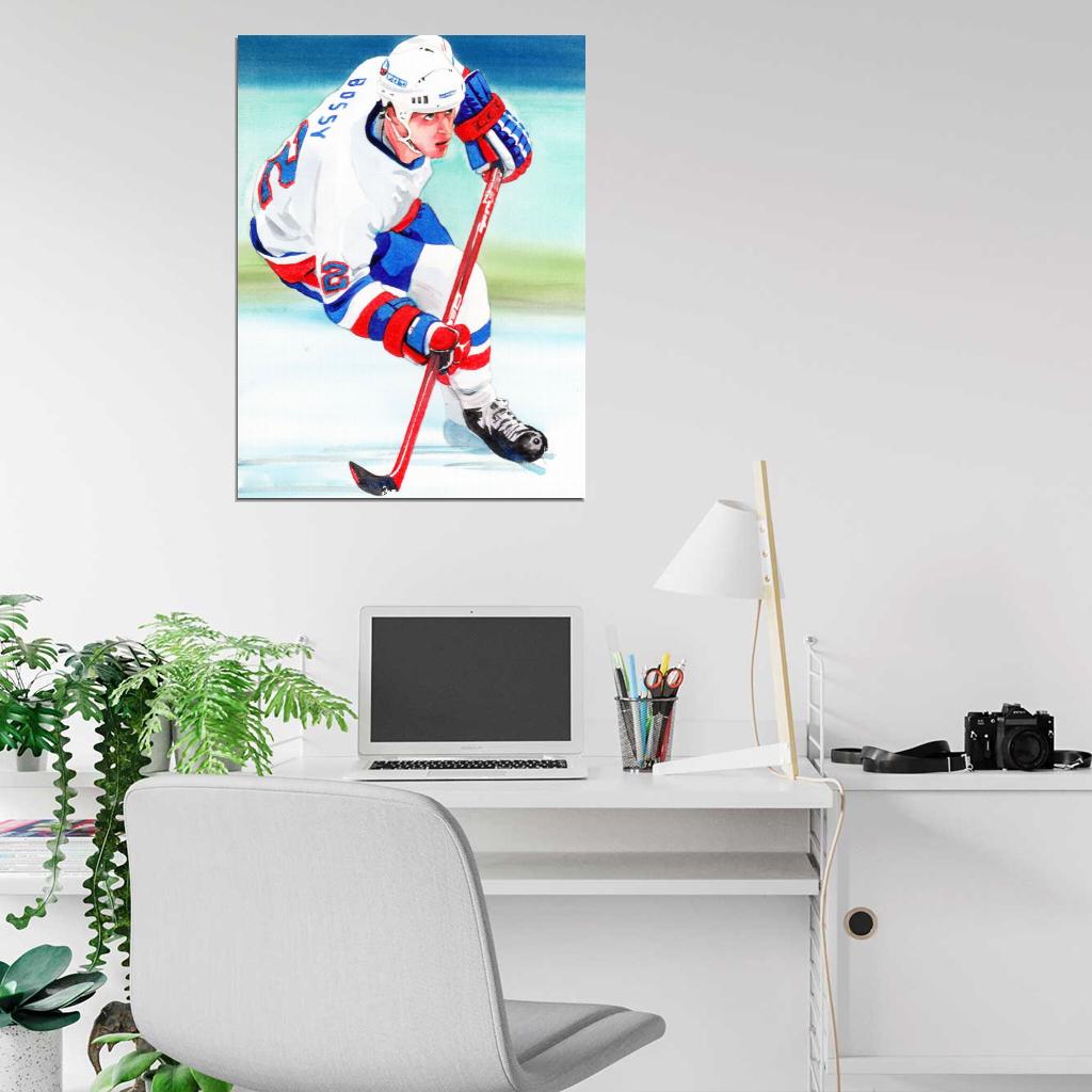 Michael Dean Bossy Classic Painting Art Hockey Sport Wall Art Print Poster