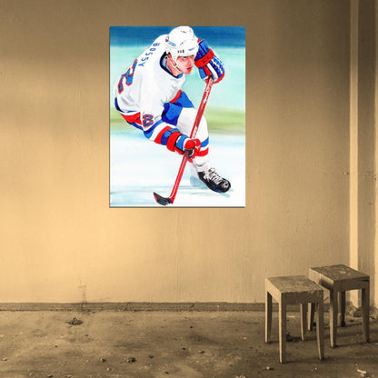 Michael Dean Bossy Classic Painting Art Hockey Sport Wall Art Print Poster