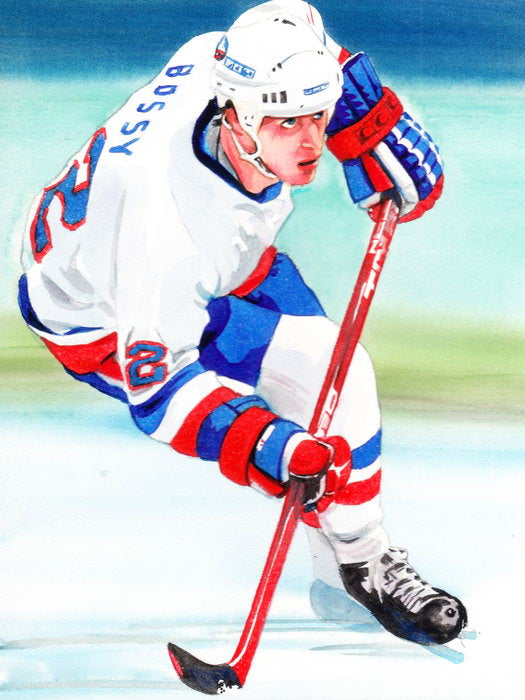 Michael Dean Bossy Classic Painting Art Hockey Sport Wall Art Print Poster