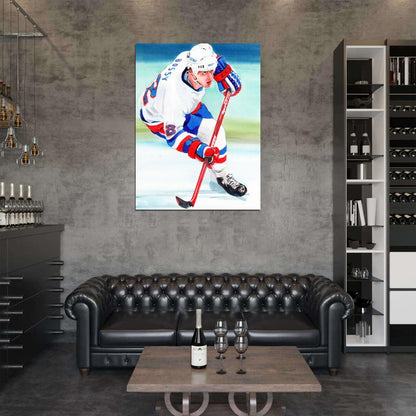 Michael Dean Bossy Classic Painting Art Hockey Sport Wall Art Print Poster