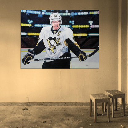 Sidney Crosby Painting Art Hockey Sport Wall Art Print Poster