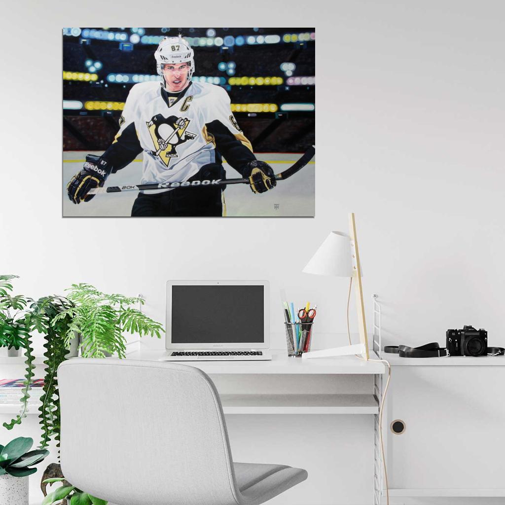 Sidney Crosby Painting Art Hockey Sport Wall Art Print Poster