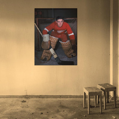 Terry Sawchuk Goaltender Classic Hockey Sport Wall Art Print Poster