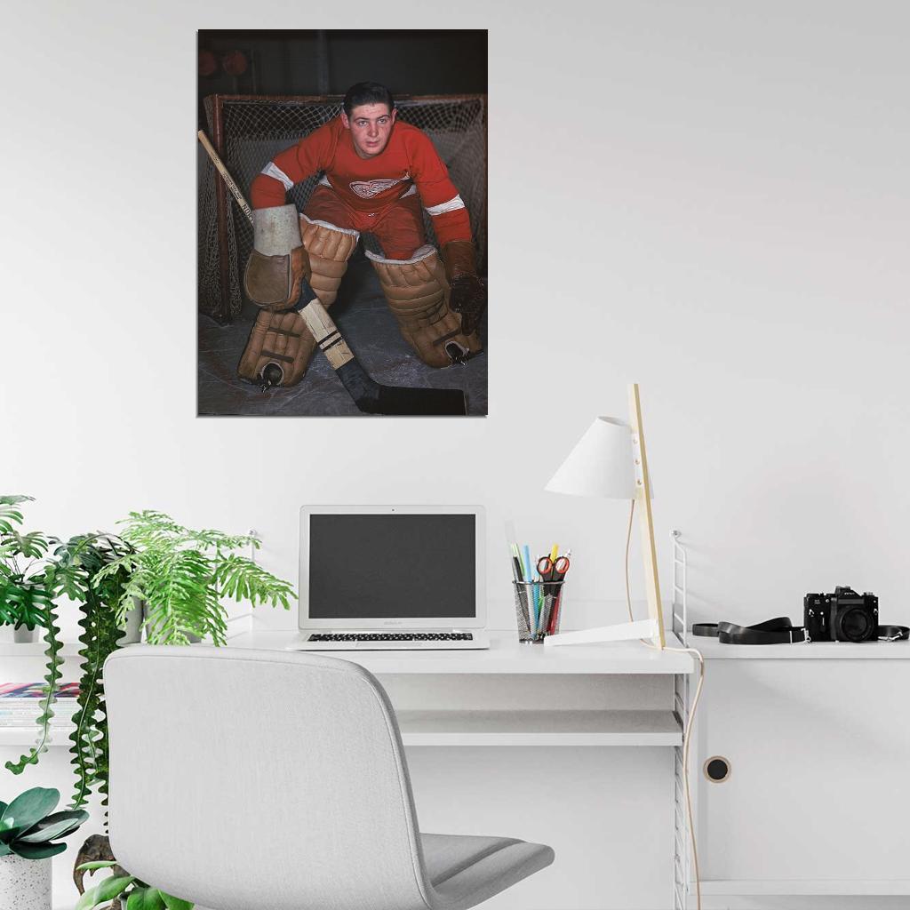 Terry Sawchuk Goaltender Classic Hockey Sport Wall Art Print Poster