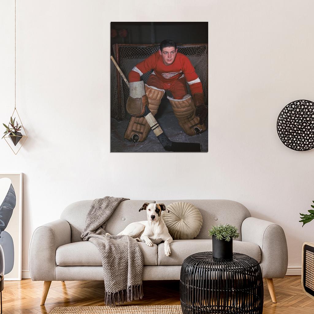 Terry Sawchuk Goaltender Classic Hockey Sport Wall Art Print Poster
