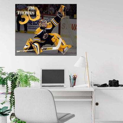 Tim Thomas Goaltender Painting Art Hockey Sport Wall Art Print Poster
