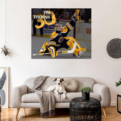 Tim Thomas Goaltender Painting Art Hockey Sport Wall Art Print Poster