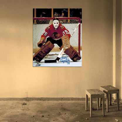 Tony Esposito Goaltender Signature Classic Hockey Sport Wall Art Print Poster
