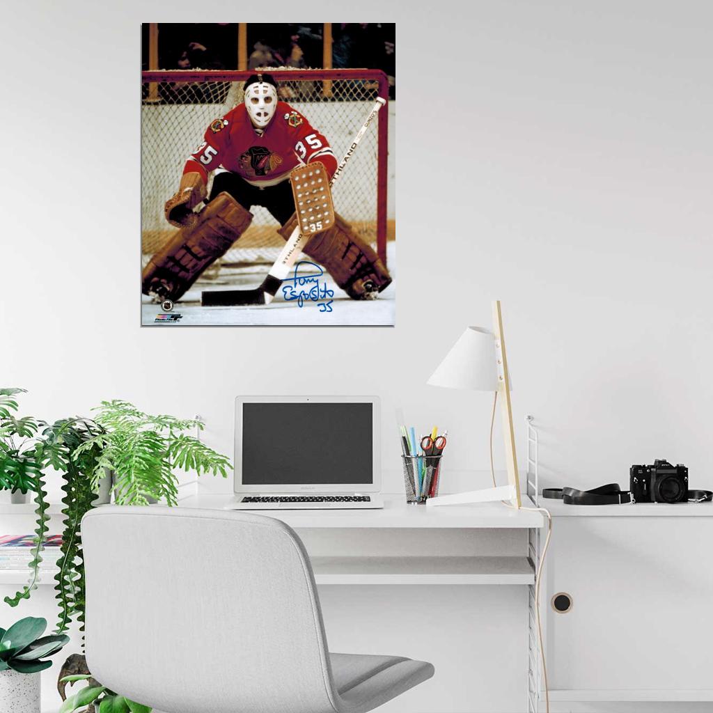 Tony Esposito Goaltender Signature Classic Hockey Sport Wall Art Print Poster