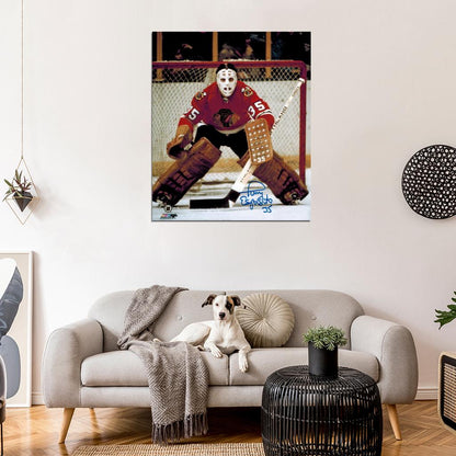 Tony Esposito Goaltender Signature Classic Hockey Sport Wall Art Print Poster