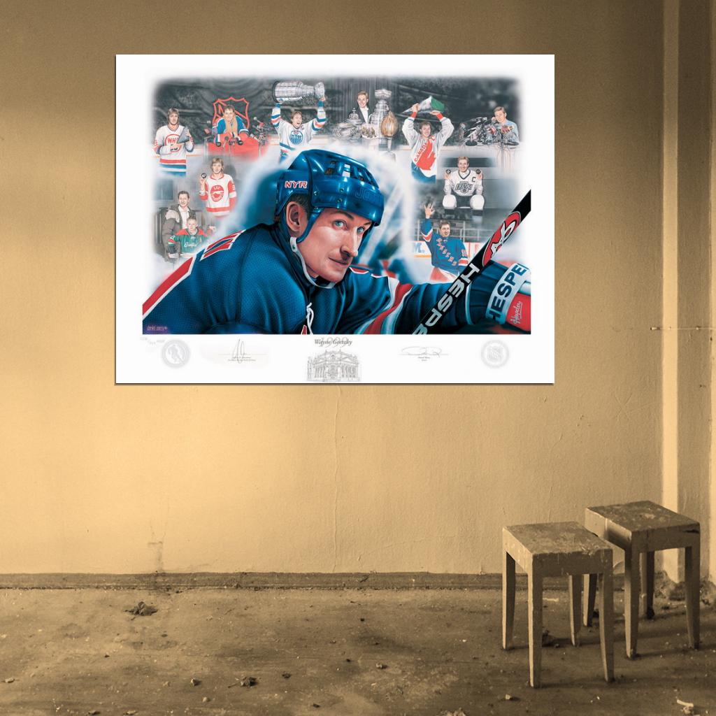 Wayne Gretzky Classic Painting Art Hockey Sport Wall Art Print Poster
