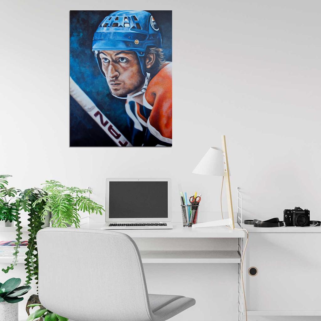 Wayne Gretzky Painting Art Classic Hockey Sport Wall Art Print Poster