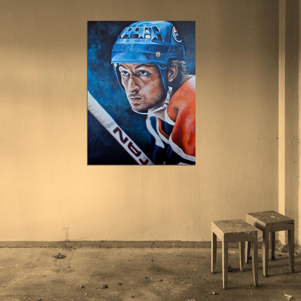 Wayne Gretzky Painting Art Classic Hockey Sport Wall Art Print Poster