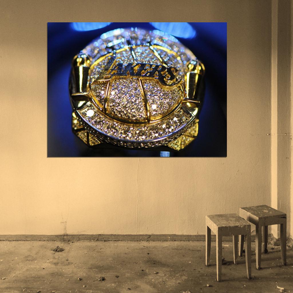 Los Angeles Champion Ring Basketball Sport Wall Art Print Poster