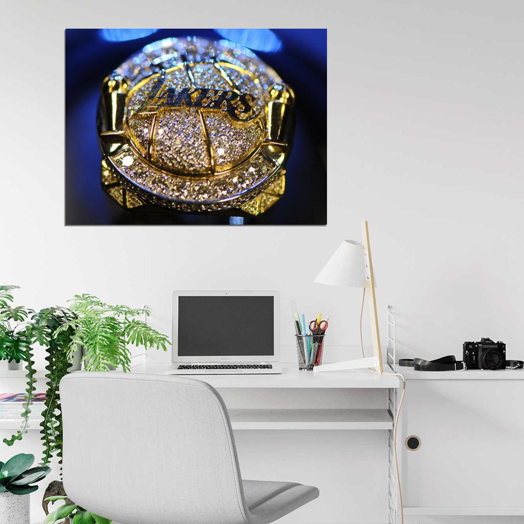 Los Angeles Champion Ring Basketball Sport Wall Art Print Poster