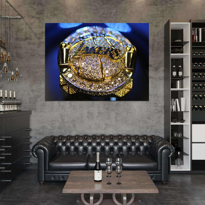 Los Angeles Champion Ring Basketball Sport Wall Art Print Poster