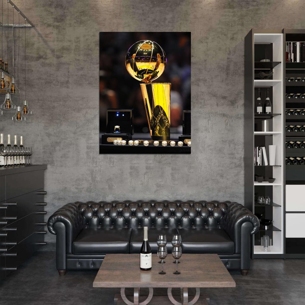 Los Angeles Champion Trophy Rings Basketball Sport Wall Art Print Poster