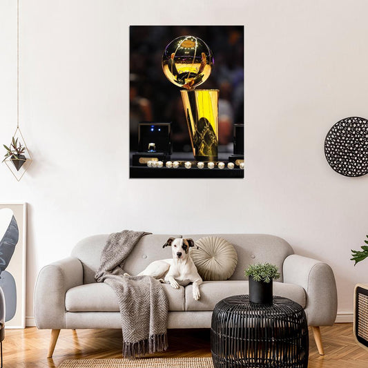 Los Angeles Champion Trophy Rings Basketball Sport Wall Art Print Poster