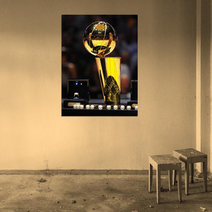 Los Angeles Champion Trophy Rings Basketball Sport Wall Art Print Poster