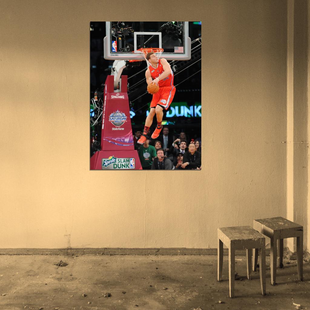 Blake Griffin Slam Dunk Contest Basketball Sport Wall Art Print Poster