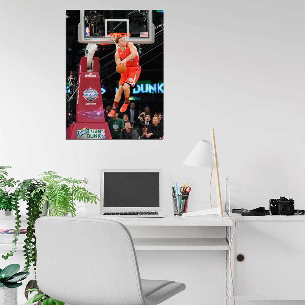 Blake Griffin Slam Dunk Contest Basketball Sport Wall Art Print Poster