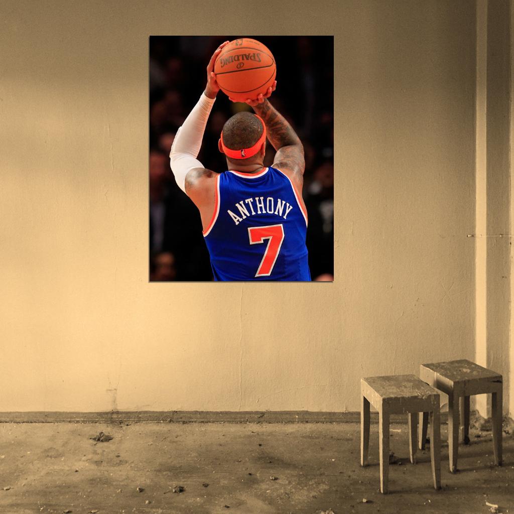 Carmelo Anthony New York Jump Shot Jumper Basketball Sport Wall Art Print Poster