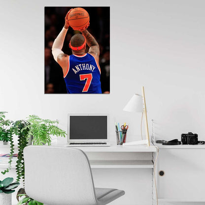 Carmelo Anthony New York Jump Shot Jumper Basketball Sport Wall Art Print Poster