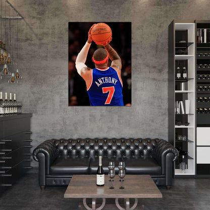 Carmelo Anthony New York Jump Shot Jumper Basketball Sport Wall Art Print Poster